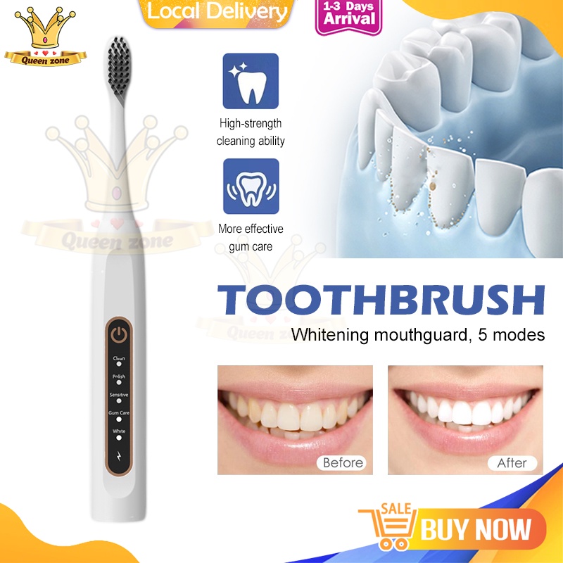 [Msia Stock] Ultrasonic Electric Toothbrush Waterproof Smart