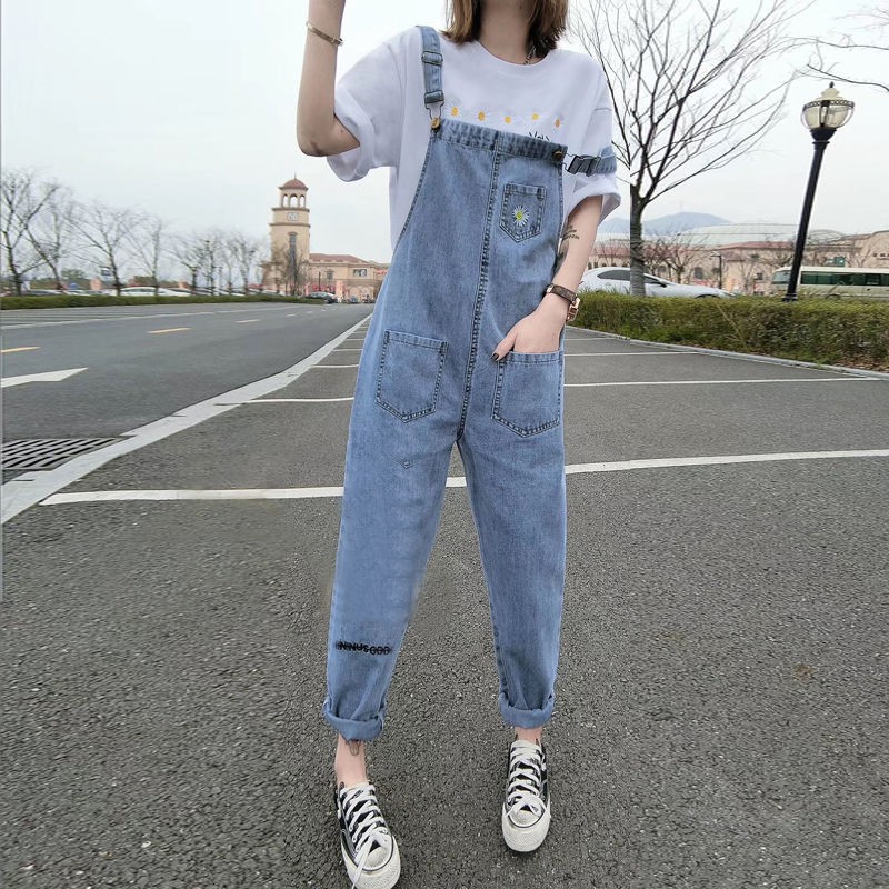 Jumpsuit Sling Trousers Jeans Strap Pants Casual Pants Loose Tiger Shopee Malaysia