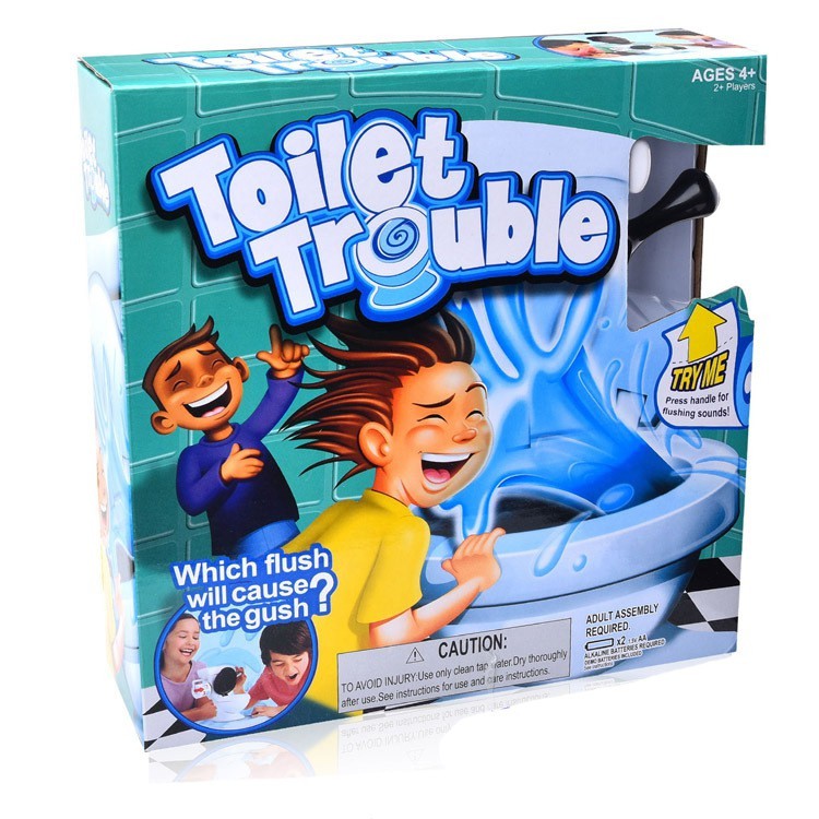 Toilet Trouble Game With Flush Sound Effects AntiStress Game Joke Toy