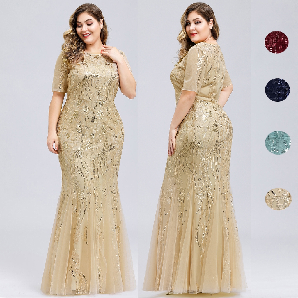 plus size sequin formal gowns