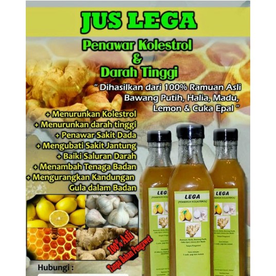 Jus Campuran Halia Bawang Putih Lemon Madu Cuka Epal