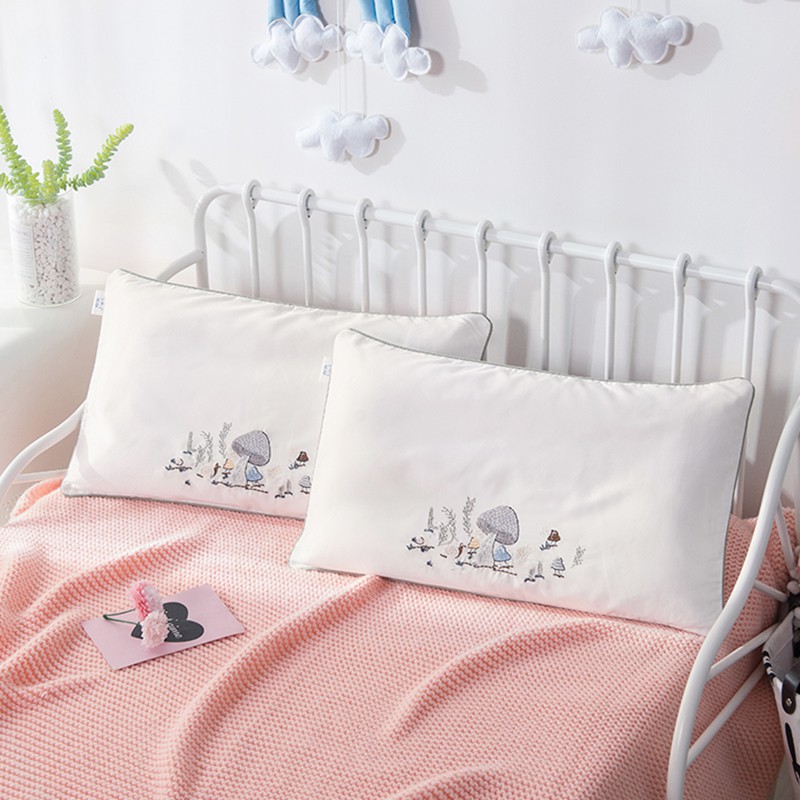 Cartoon Solid Color Pillowcases Child Pillow Case Cotton Neck