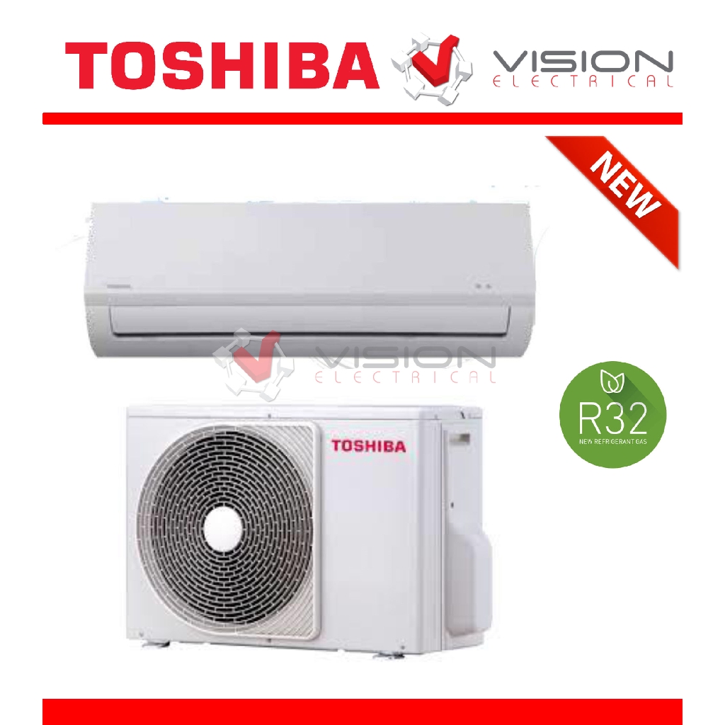 Toshiba 1.5hp Wall Mount Non Inverter R32 Air Conditioner RASH13J2KGM ( PWP Installation In