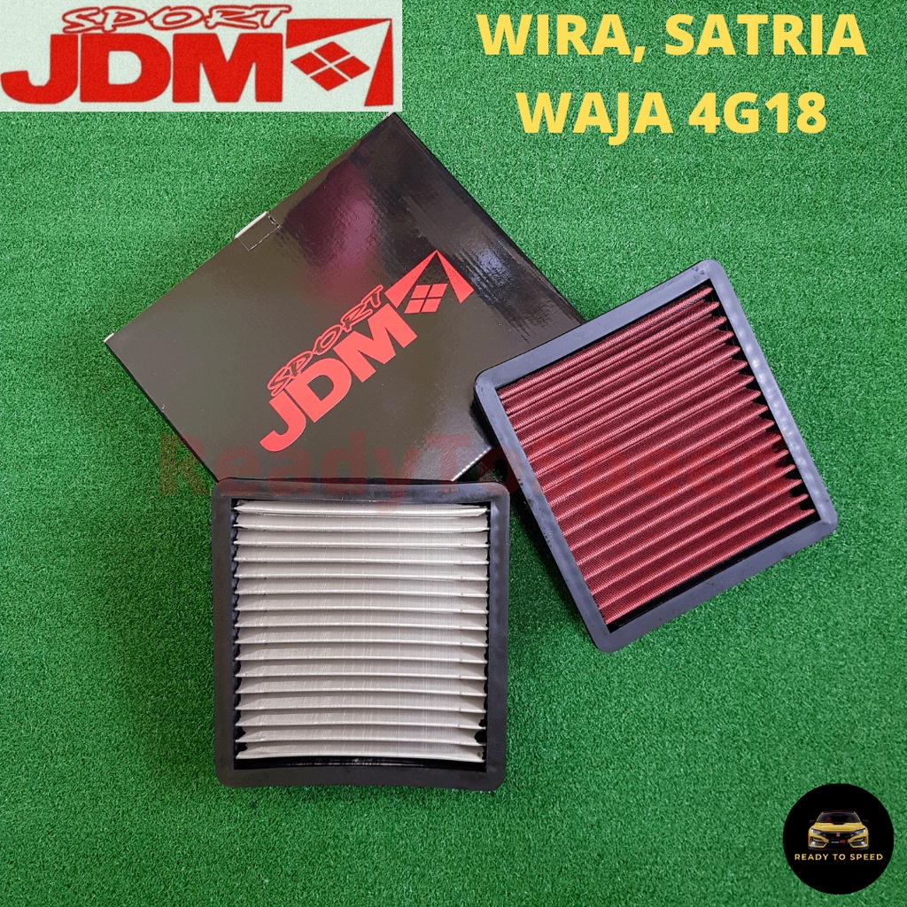 JDM Air Filter OEM Panel Filter Wira, Satria, Waja 4G18 RED STAINLESS