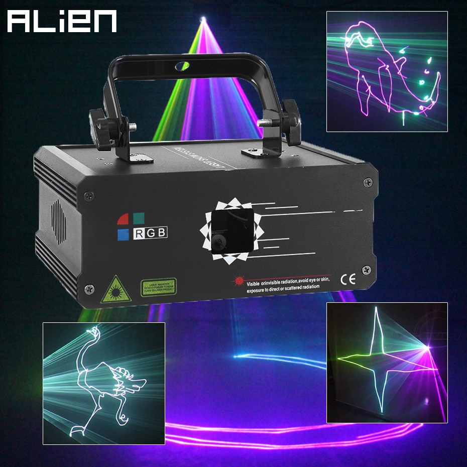 500MW RGB Full Color Animation Laser Projector DMX Beam Scanner DJ ...