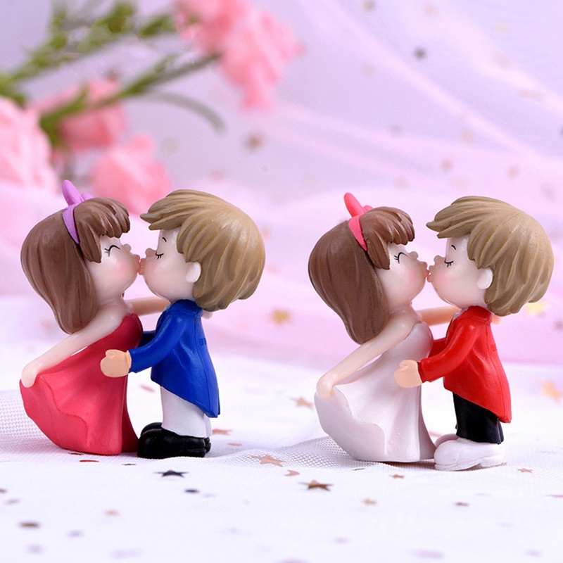2pcs Couple Kissing Lover Boy Girl Figurine Cartoon Character Fairy Garden  Home Miniature Ornament Desk Decoration DIY Accessory | Shopee Malaysia