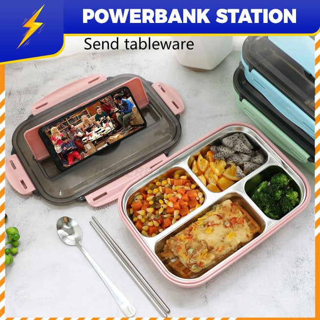 PSB_Box Lunch Box 304 Stainless Steel Insulated Lunch Box Portable