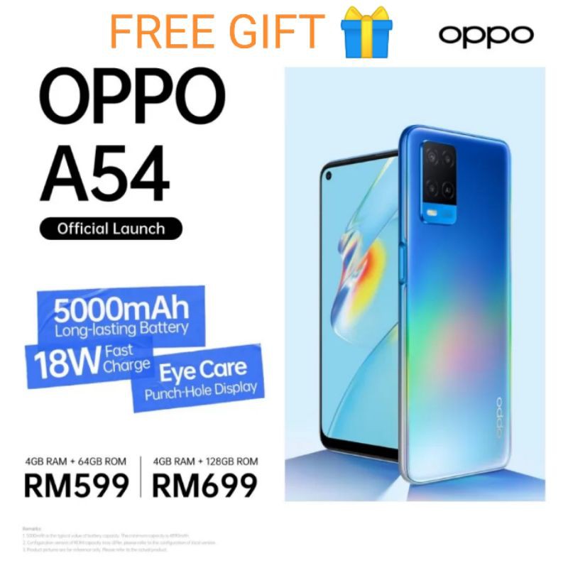 Buy Free Gift Oppo A54 Smartphone 4gb Ram 64gb Rom 5000mah Big Battery Android Phone Original Seetracker Malaysia