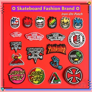 ♚ Skateboard Fashion Brand Collection - Street Art Iron-On Patch ♚ 1Pc DIY Sew on Iron on Badges Patches