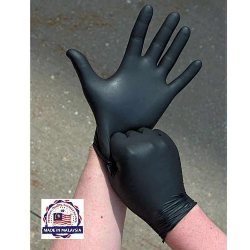 Glove Black Sarung Tangan Getah Hitam 100pcs Shopee Malaysia