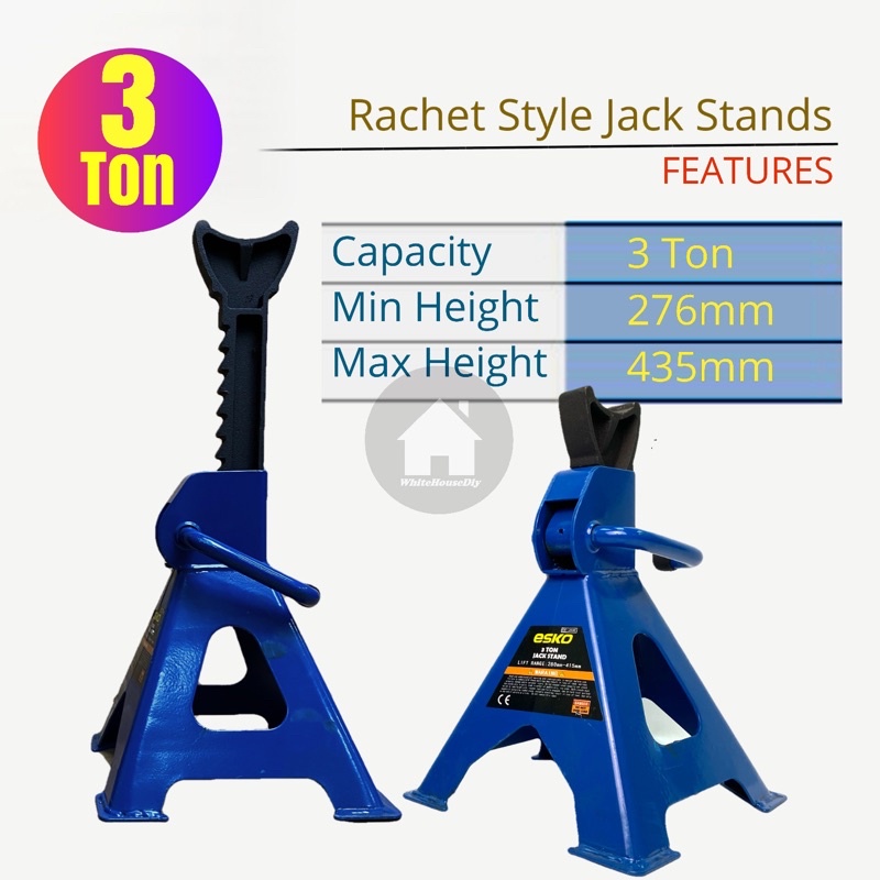 ESKO RACHET STYLE 3 TON JACK STANDS, CAR JACK STANDS ( 3 TON ) 1 Pair (2 Pcs) Shopee Malaysia