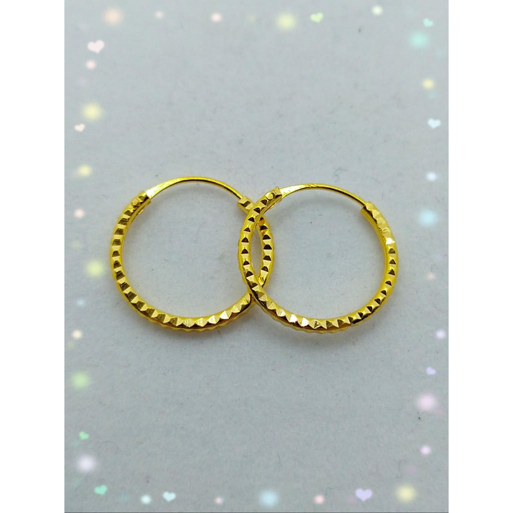 916 GOLD HOOP EARRINGS / SUBANG BULAT EMAS 916 - 10U6Q08