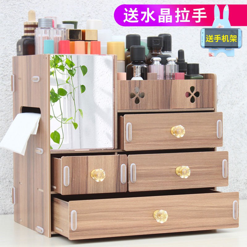 Skin Care Products Receive A Case A Large Wooden Desktop