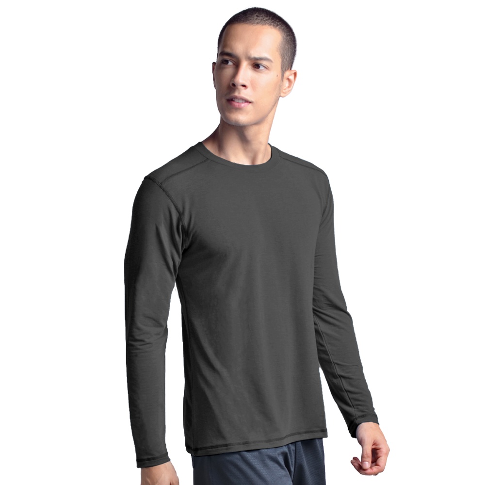 ViQ Men's Long Sleeve Top - Plain Quick Dry Tight Fit Sportswear