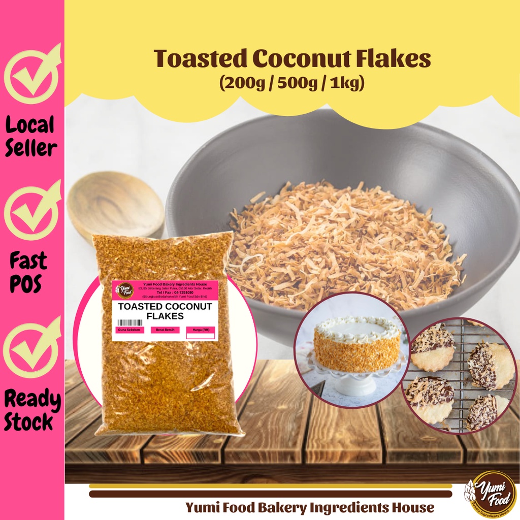 [READY STOCK] HALAL Toasted Coconut Flakes/ Roasted Coconut Flakes ...