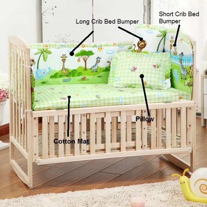 DJ - 5-IN-1 NEWBORN BABY BED BUMPER SET (100CM X 60CM) (1334) | Shopee ...