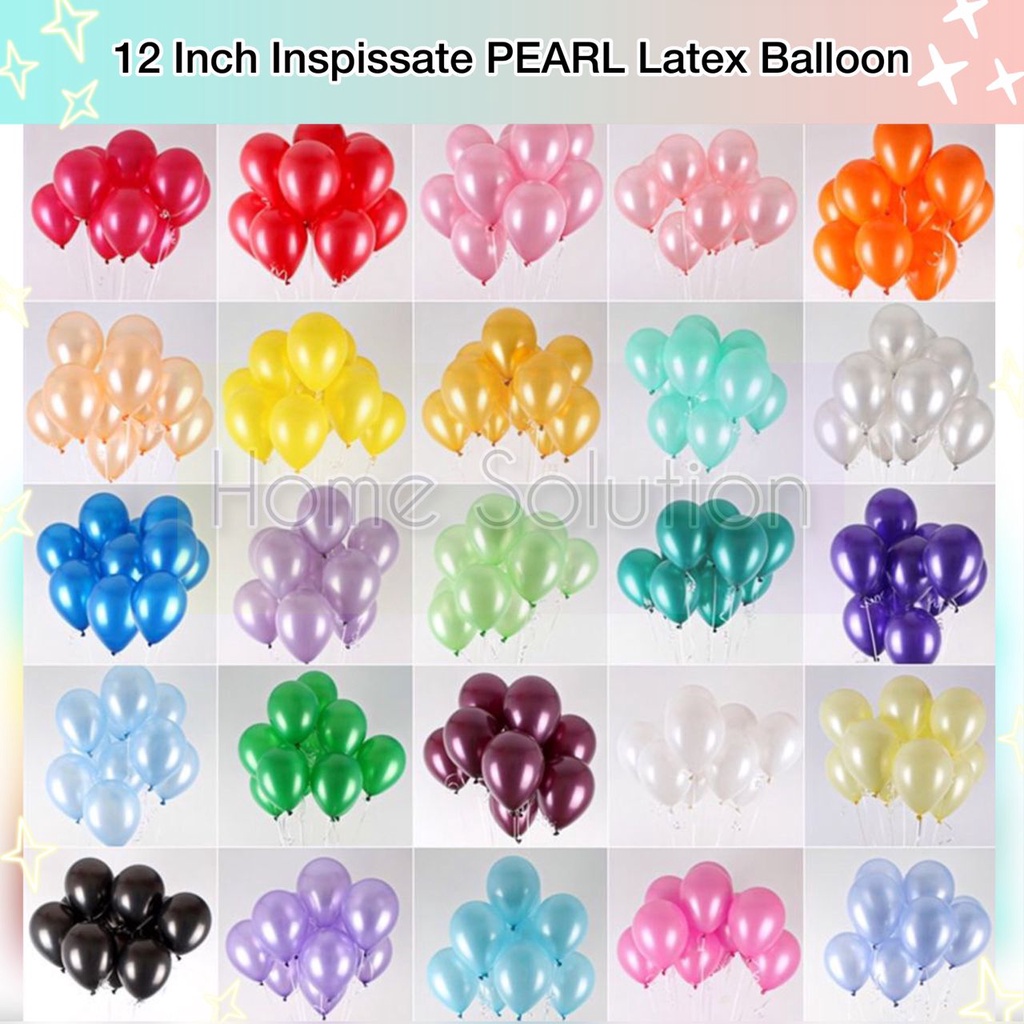 [READYSTOCK] 12 Inches Balloon Pearl Latex Colourful Ballon, Belon ...