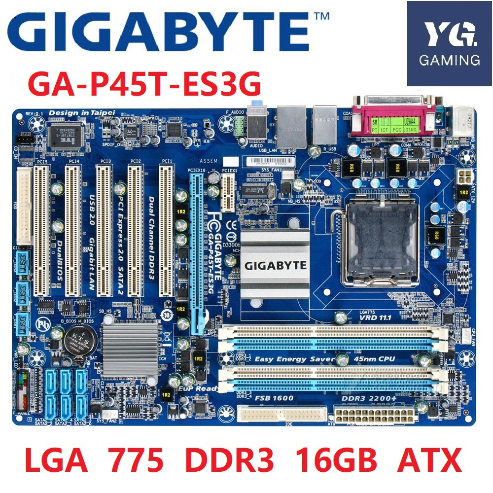 original motherboard for Gigabyte GAP45TES3G LGA 775 DDR3 P45TES3G