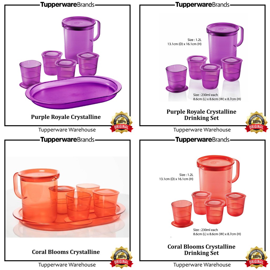 💥READY STOCK💥 Crystalline Drinking Collection by Tupperware Brands. Dulang hidang elegant Tupperware