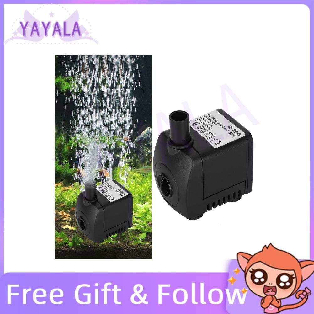 AQQA Aquarium Water Pump 160-800GPH - Submersible Adjustable Flow With 2 Nozzles For Fish Tanks