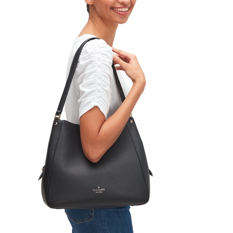 Kate Spade Leila Medium Triple Compartment Shoulder Bag - Black | Shopee  Malaysia