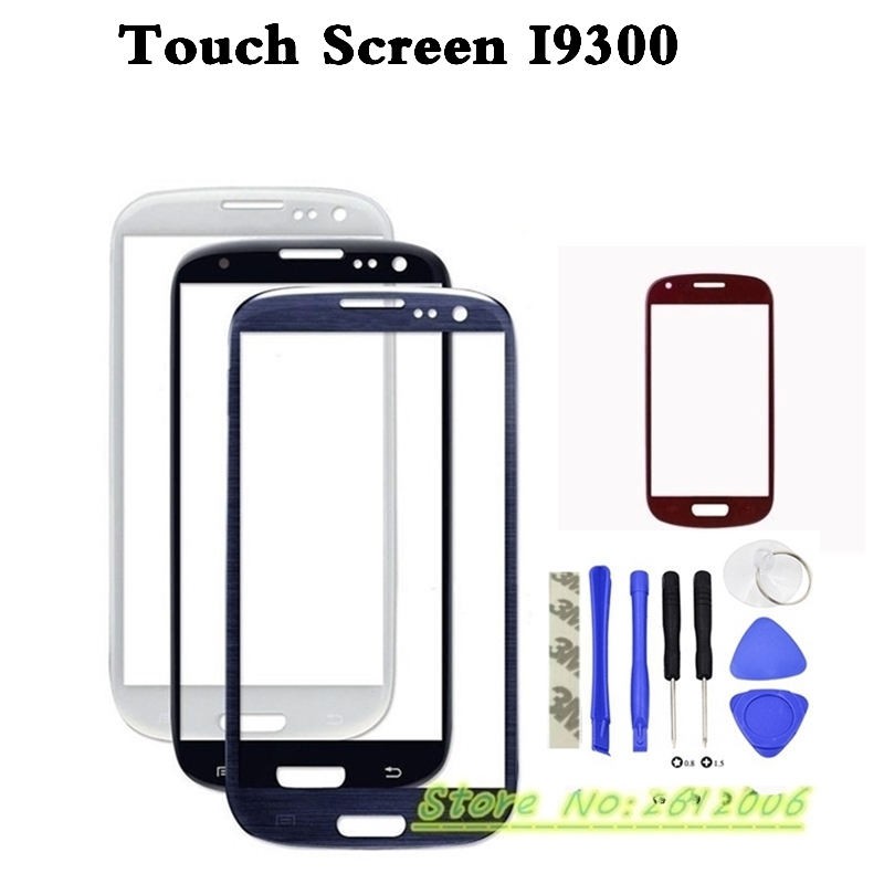 Black Front Outer Glass lens para Samsung Galaxy s3 i9300 LCD + Touch Screen