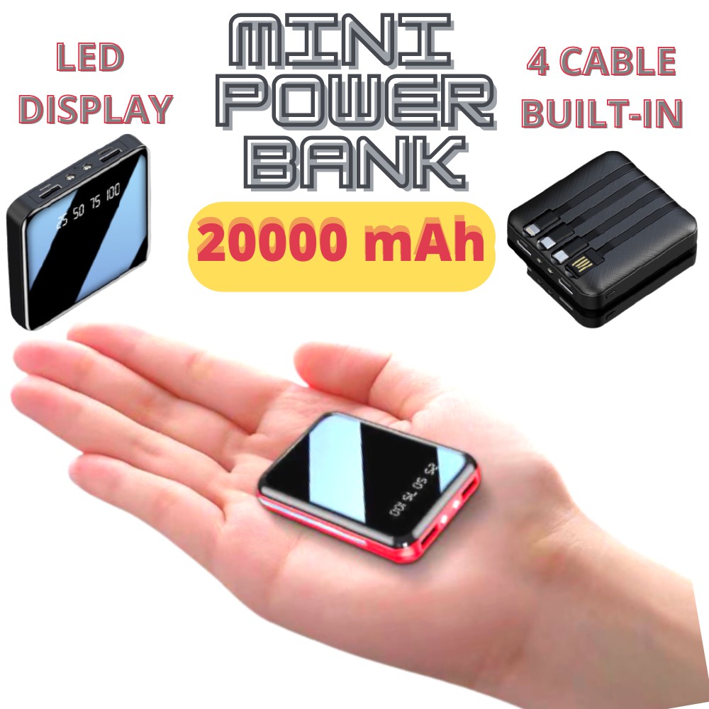 Powerbank 20000mah With Cable Powerbank Mini Powerbank Portable Powerbank Digital Slim Powerbank 9371