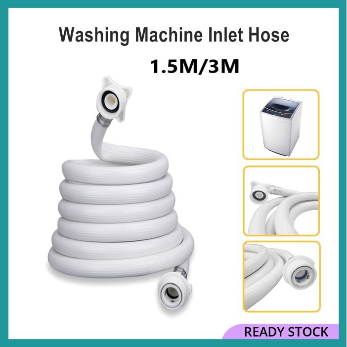 Washing Machine Inlet Hose Pipe Connector Washer 1 5m 3m Paip Pvc Air Mesin Basuh Baju Getah Panjang Pendek 25mm