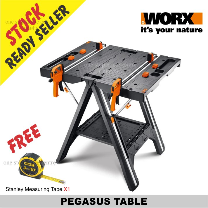 Gift Stanley Tape X1 Worx Wx051 Pegasus Folding Work Table Sawhorse Shopee Malaysia
