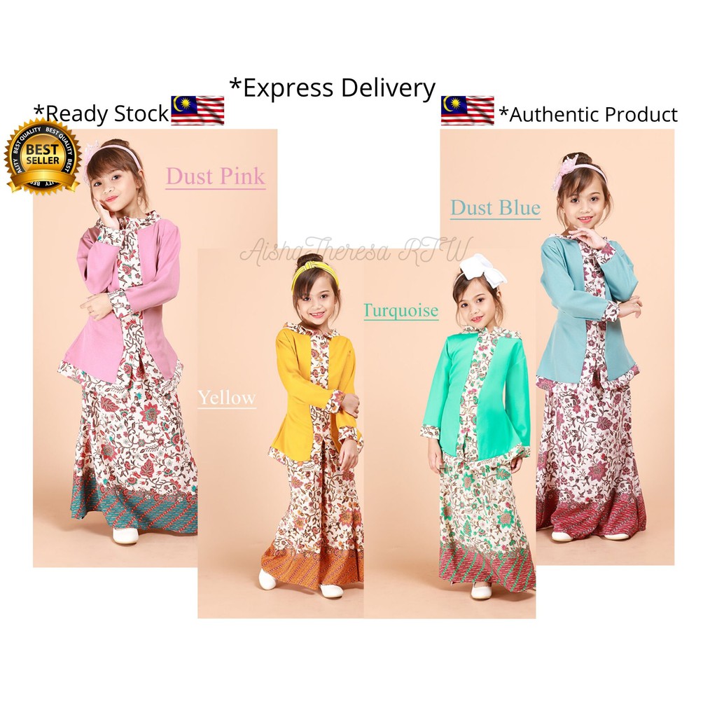 Kids Cute Dress Deena Modal Front Zip Traditional Baju Kids Cute Dress Deena Modal Front Zip Traditional Baju