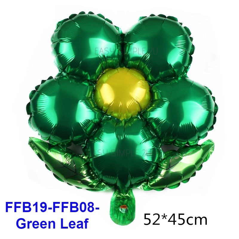 Belon Bunga Pelangi 4 5 6 Daun Petal Clover Leaf Leaves Heart Hati Shaped Daisy Flower Retro Balloon