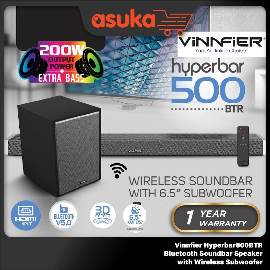 Vinnfier Hyperbar 500 BTR / 500BTR / Hyperbar500BTR / Hyperbar500BTR Bluetooth Soundbar Speaker