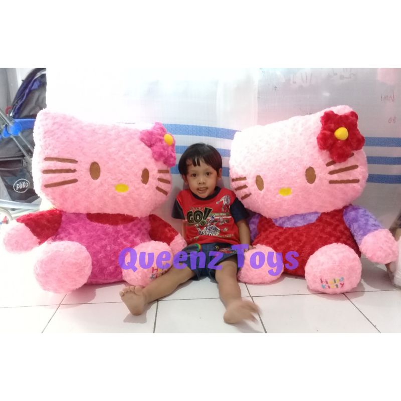 MAWAR Hello Kitty Jumbo Sitting Rose Fur Doll