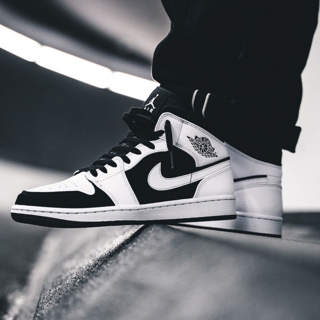 jordan one black white
