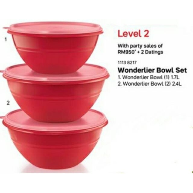 Tupperware Textured Wonderlier Bowl Set (3 pcs)