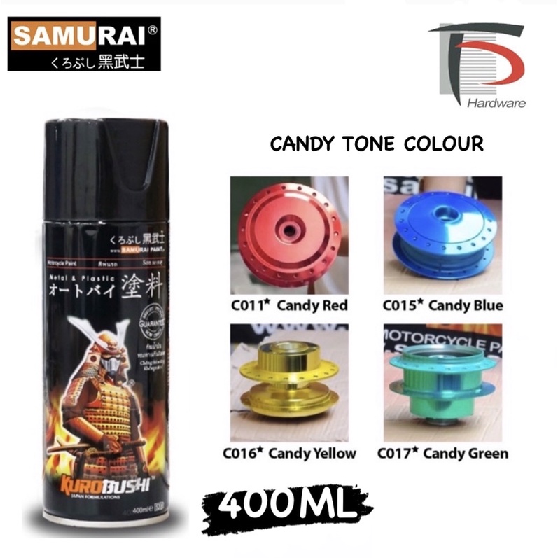 [100% ORIGINAL] SAMURAI CANDY TONE CHROME SPRAY PAINT - 400ML *RED