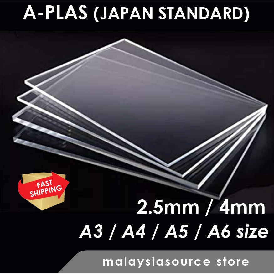 ACRYLIC SHEET A3/ A4/ A5 / A6 SIZE (2.5 / 4MM) CLEAR TRANSPARENT