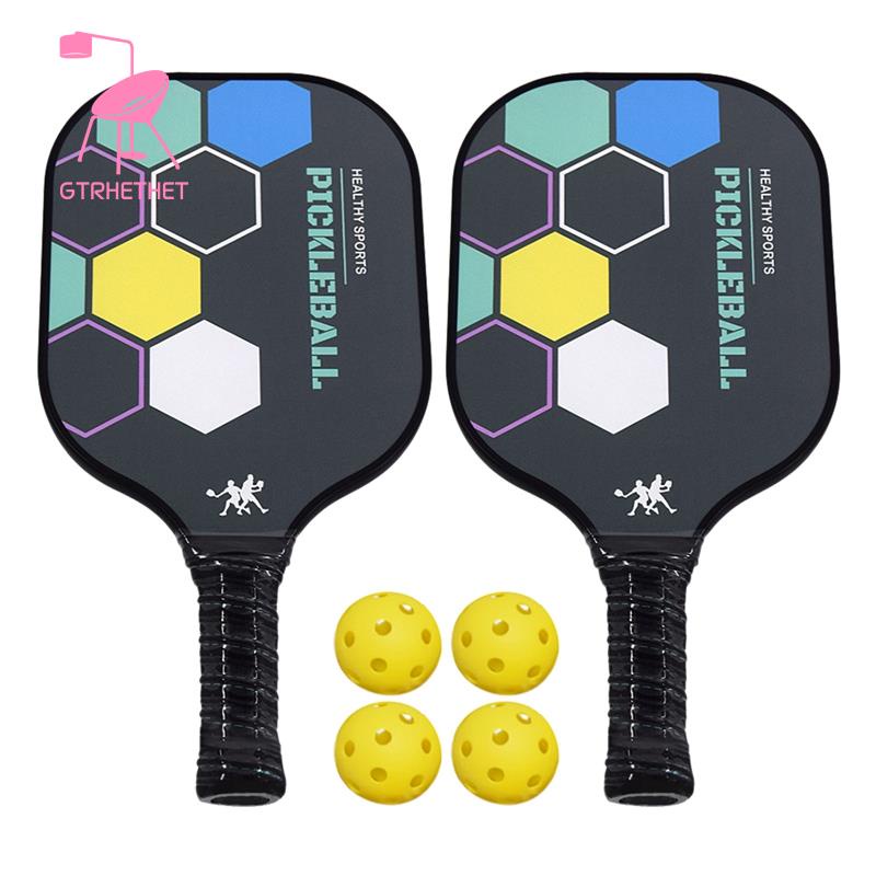 Portable Pickleball Paddle Set Glass Fiber Lightweight Racket Ball