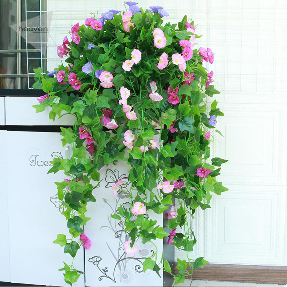 Details about   Hanging Basket Artificial Fake Silk Morning Glory Flower Vine Plants Home Decor 
