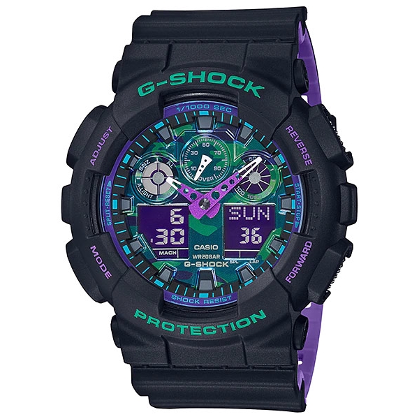 g shock purple green