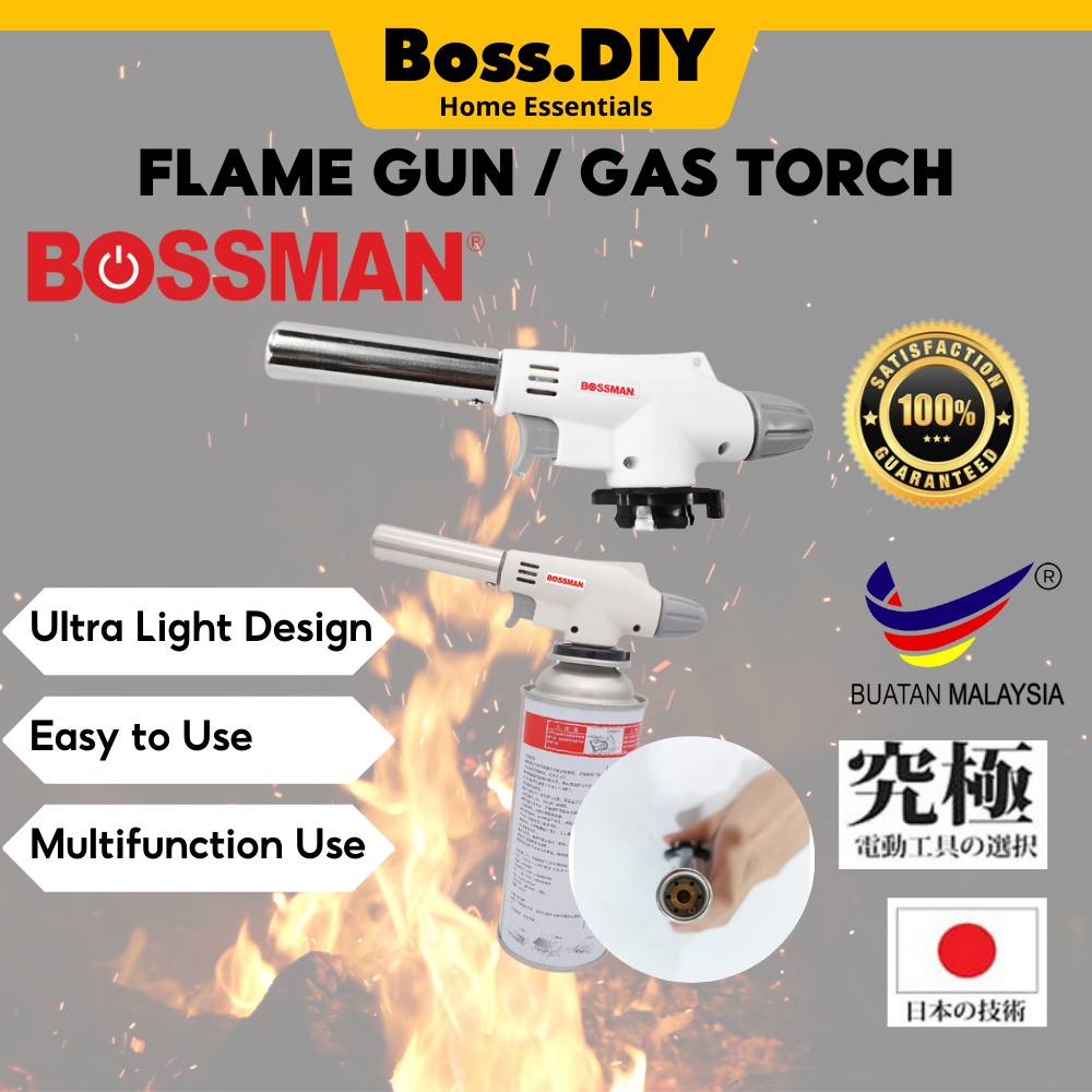 [BOSSMAN] Portable Metal Flame Gun Butane Gas Torch Camping Welding Multipurpose Burning Fire Penyala Gas Api