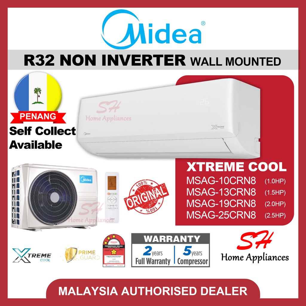 Midea R32 Airconditioner Xtreme Cool MSAG Noninverter AIRCOND 1.0HP 1
