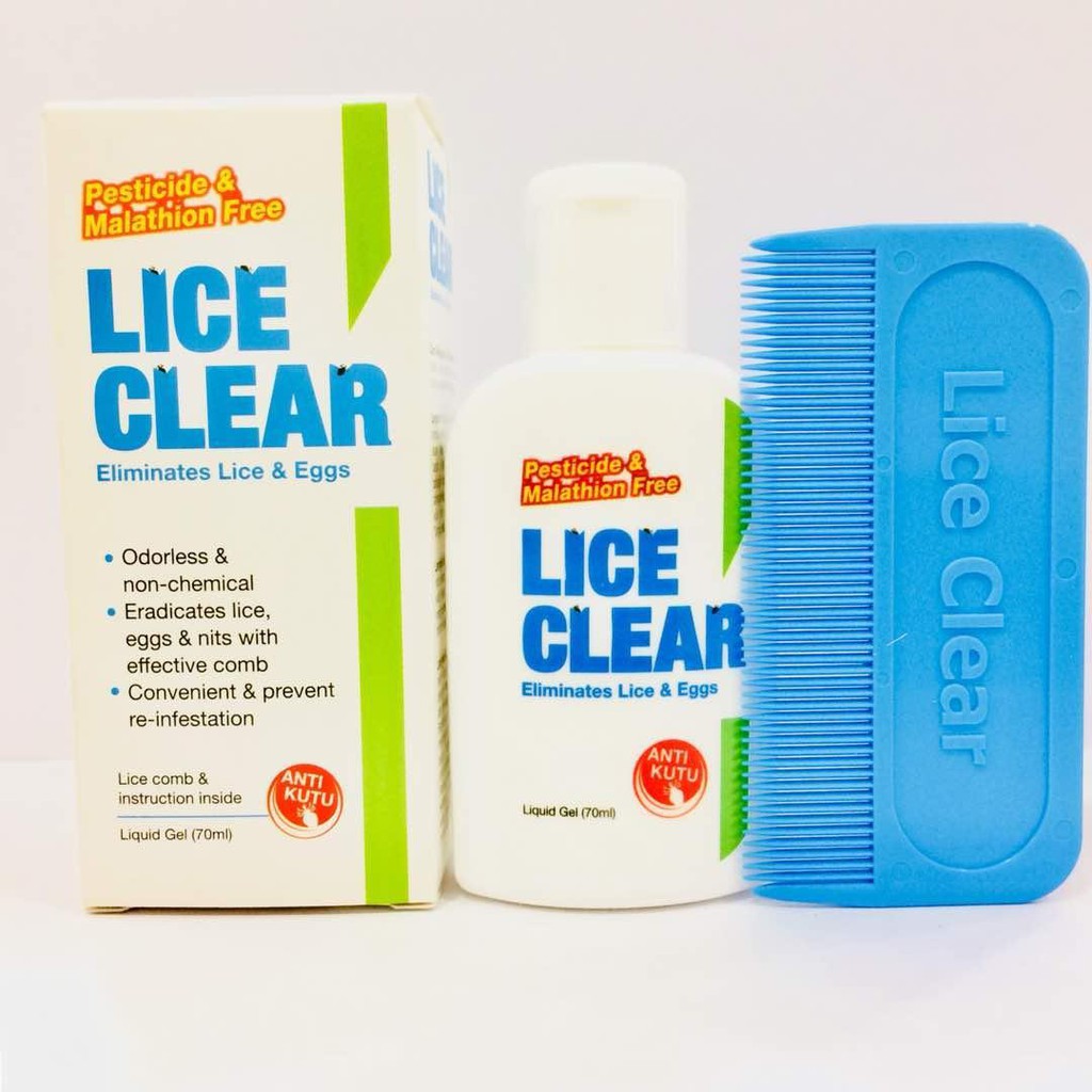 Lice Clear Pesticides And Malathion Free 70ml Eliminates Lice Kutu And Eggs Shopee Malaysia