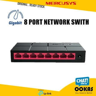 Mercusys Powered By TP-Link 8 Port Gigabit 10/100/1000 Mbps Desktop Network Ethernet LAN Switch MS108G