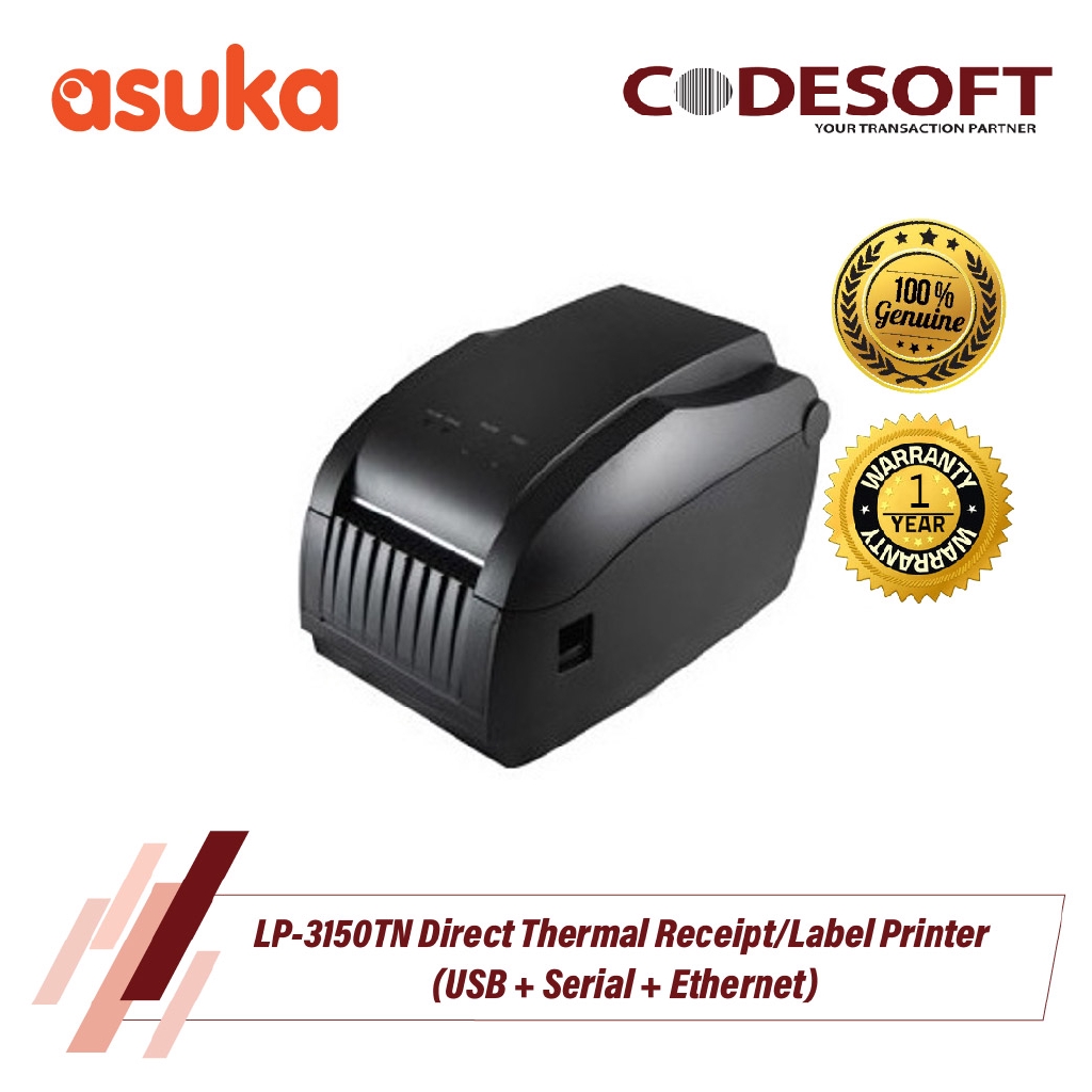 Code Soft LP-3150TN Direct Thermal Receipt/Label Printer(USB + Serial + Ethernet)