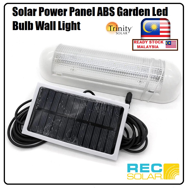 Local Stock Solar Power Panel ABS Garden Led Bulb Wall Light Outdoor Waterproof Lamp Pelita Lampu Raya Jualan Murah