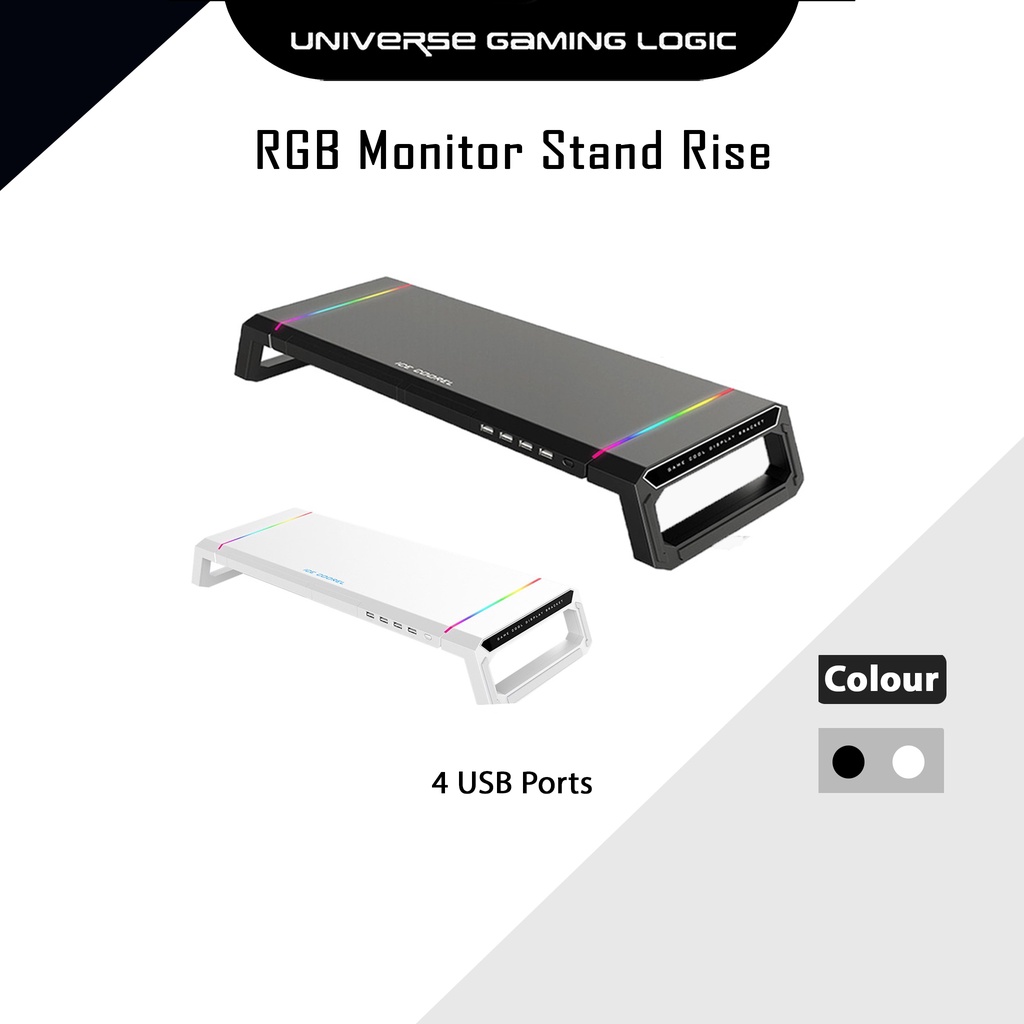 COORER Monitor Stand Laptop stand Computer Riser RGB Support with USB 2