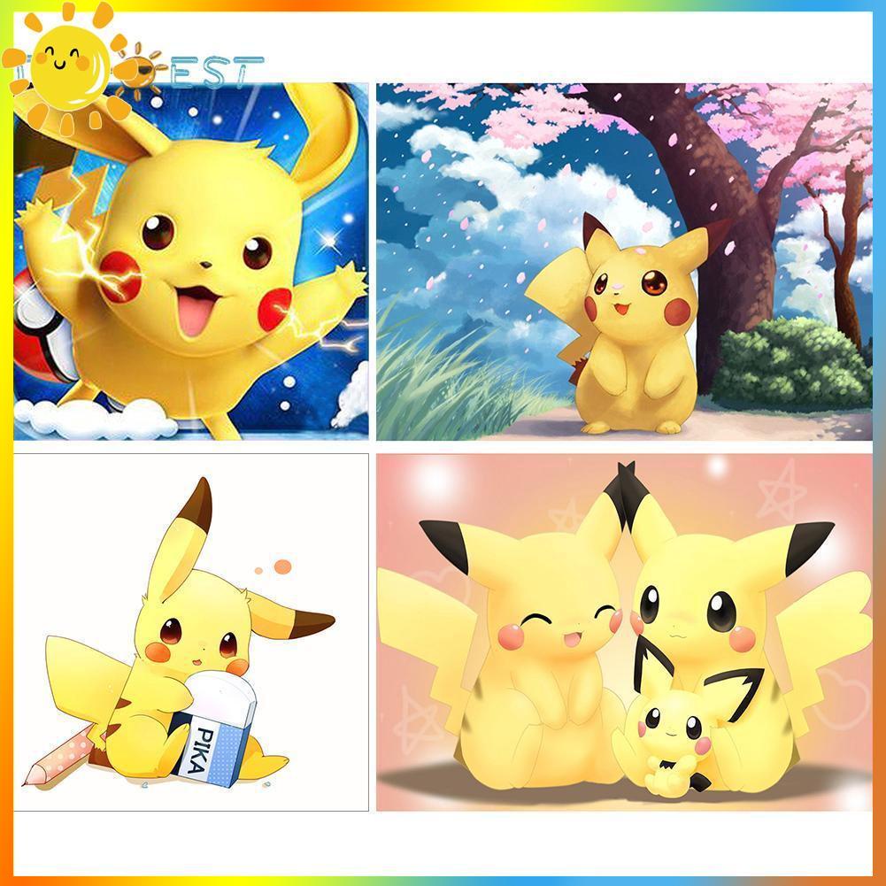 5D DIY Full Drill Diamond Painting Pikachu Cross Stitch Mosaic Craft ...