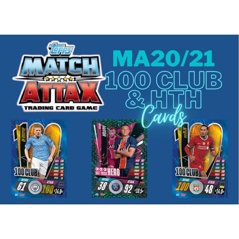 Topps Match Attax 20/21 100 Club & Hat Trick Hero Cards