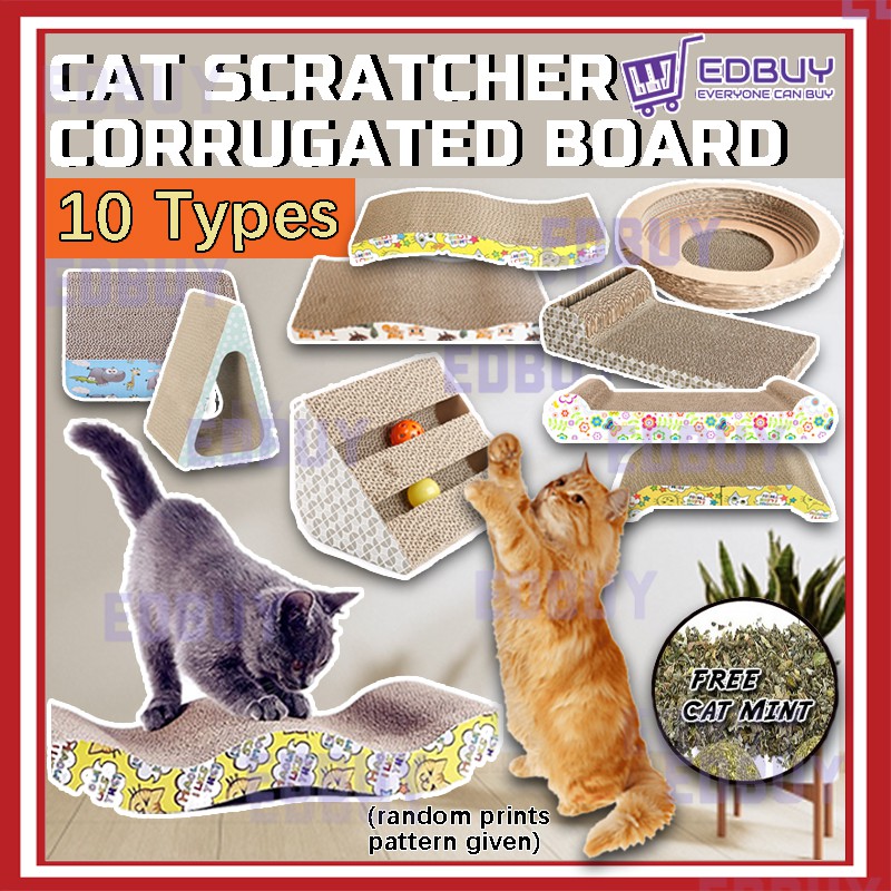 Cat Scratcher Corrugated Scratching Board Pad Kitten Claws Care Interactive  3D Cat Toy Penggaruk Kucing Catnip Cat Tree